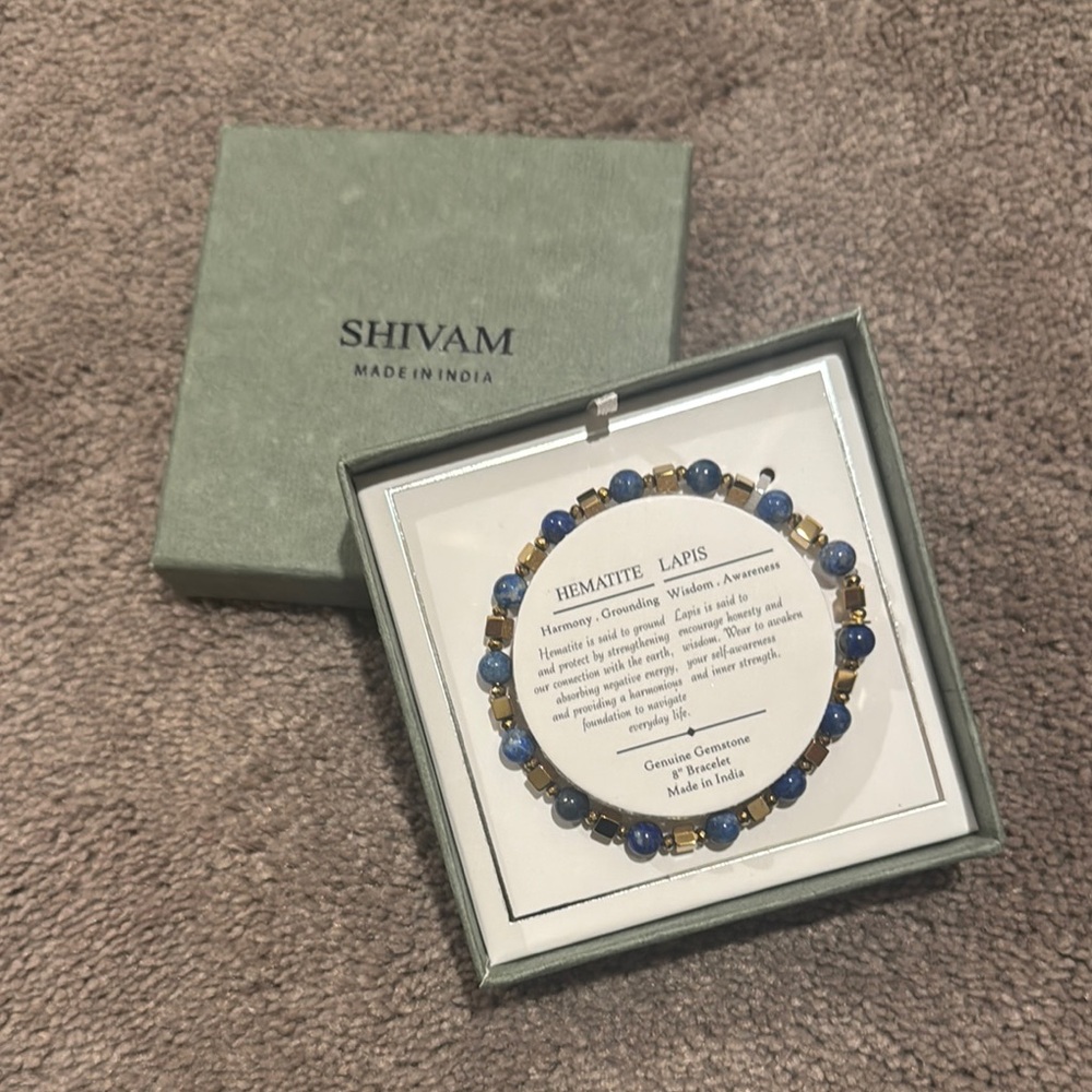 SHIVAM Hematite Lapis Gemstone Bracelet